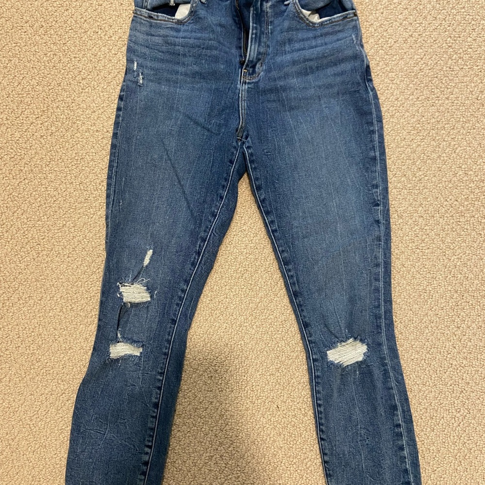 Abercrombie & Fitch Dark Blue Distressed Skinny Jeans